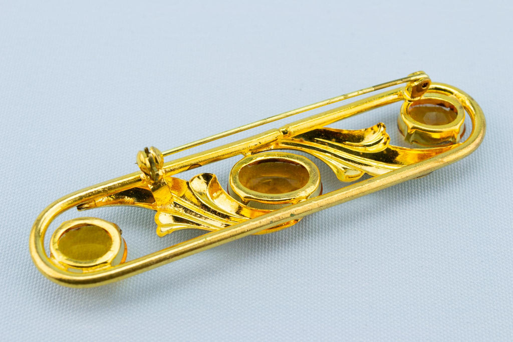 Large Citrine Brooch, English 1910s