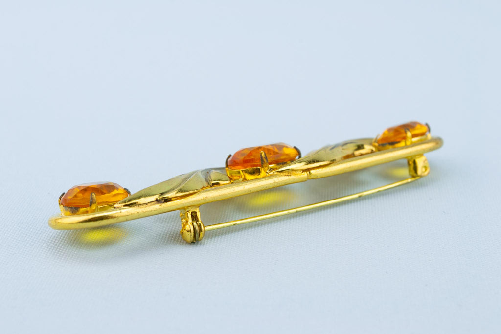 Large Citrine Brooch, English 1910s