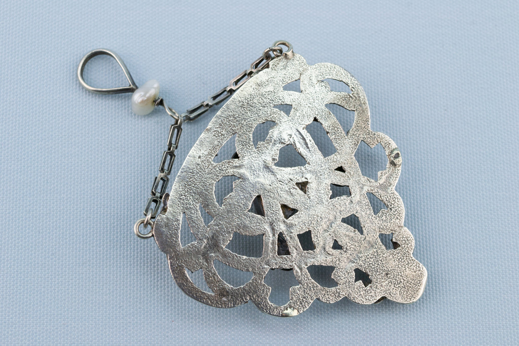 Silver and Emerald Pendant Arts & Crafts 1890s