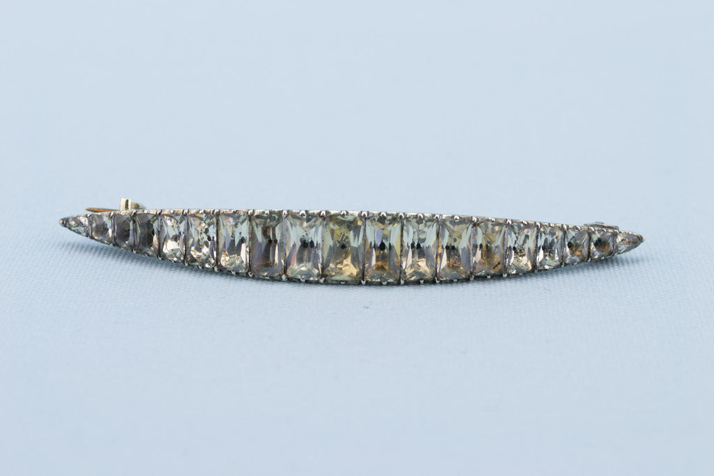 Sterling Silver and Paste Brooch, English 18th Century