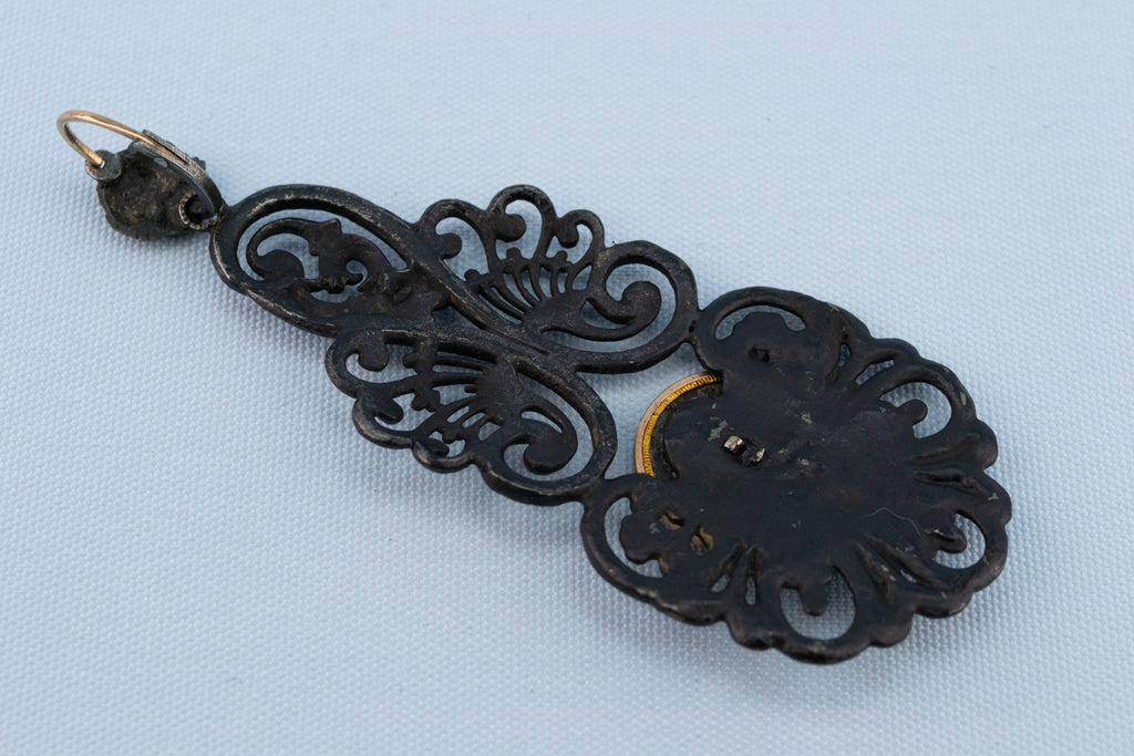 Berlin Iron & Gold Earrings, German 1810s