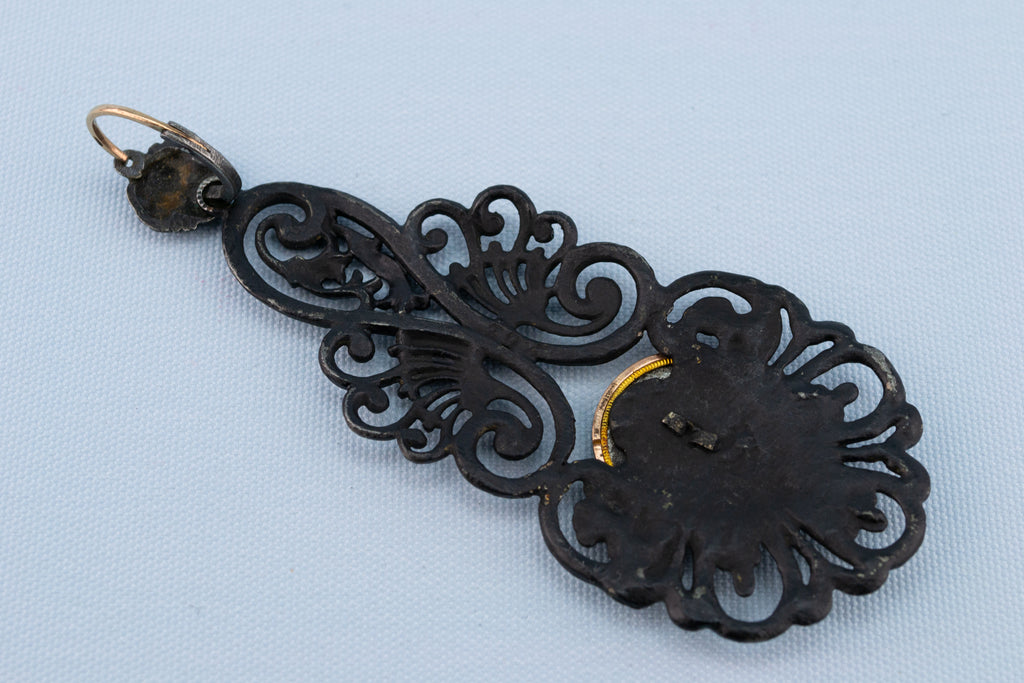 Berlin Iron & Gold Earrings, German 1810s