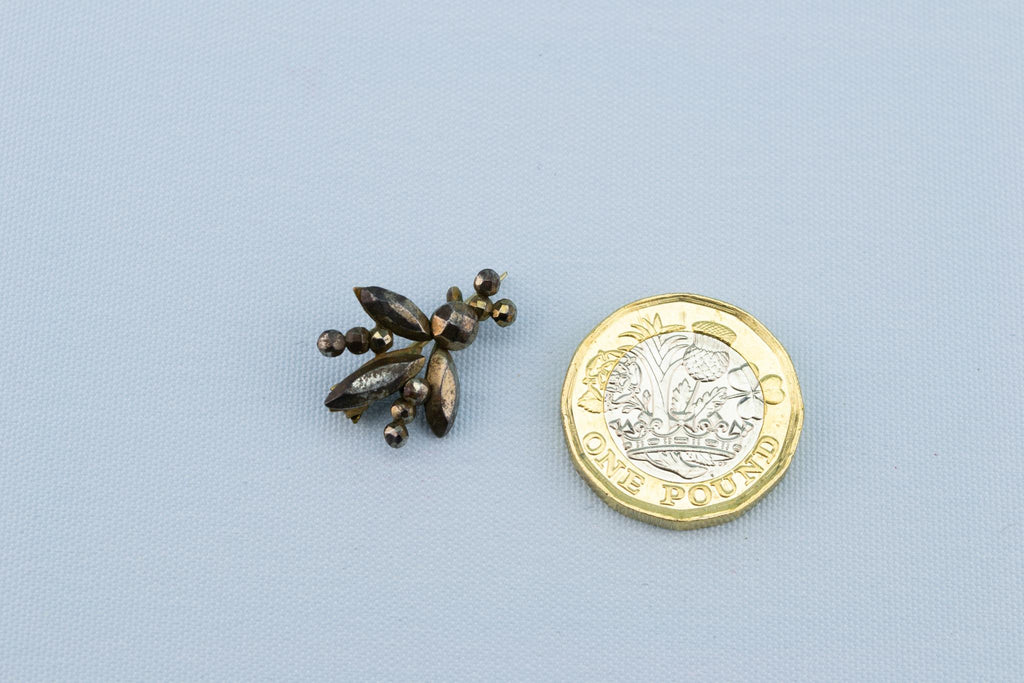 Cut Steel Bee Brooch, English Victorian 19th Century