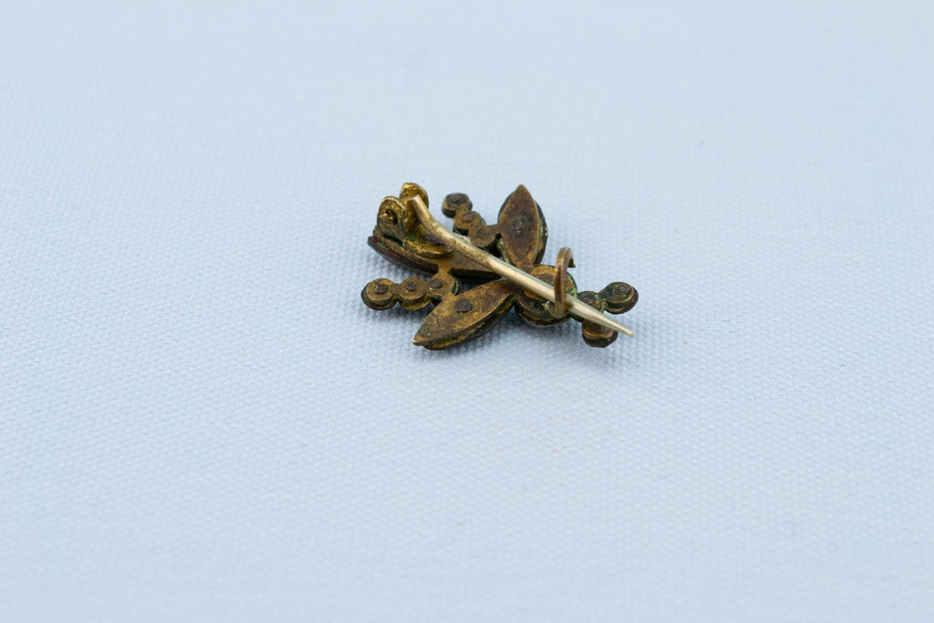 Cut Steel Bee Brooch, English Victorian 19th Century