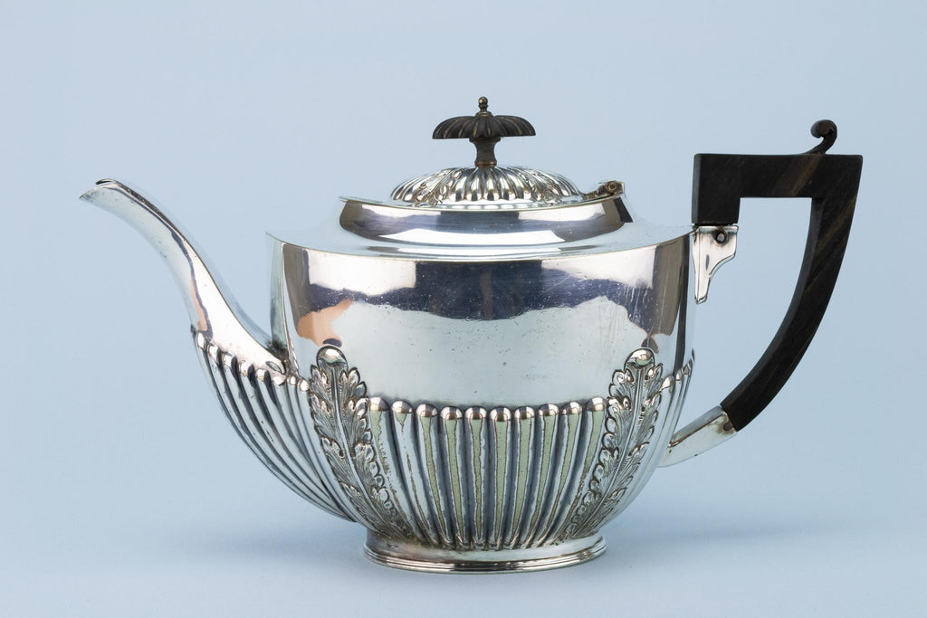 Silver Plated Victorian Teapot, English Circa 1900