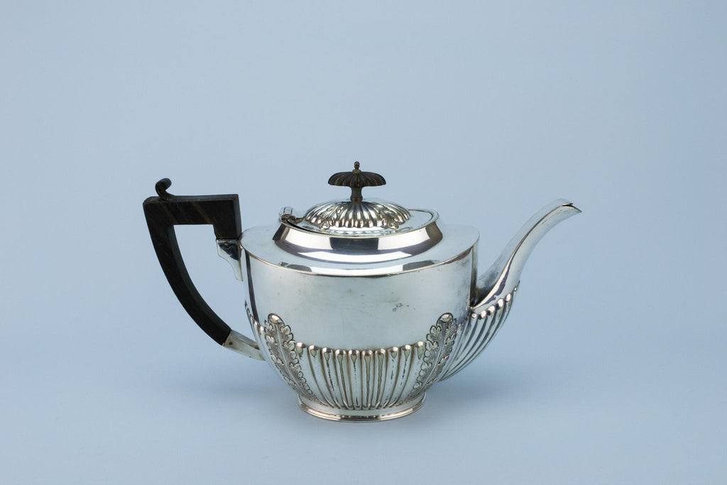 Silver Plated Victorian Teapot, English Circa 1900