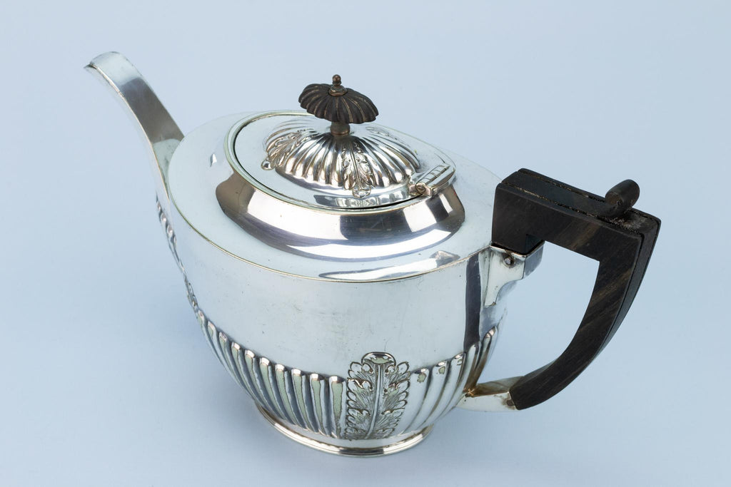 Silver Plated Victorian Teapot, English Circa 1900