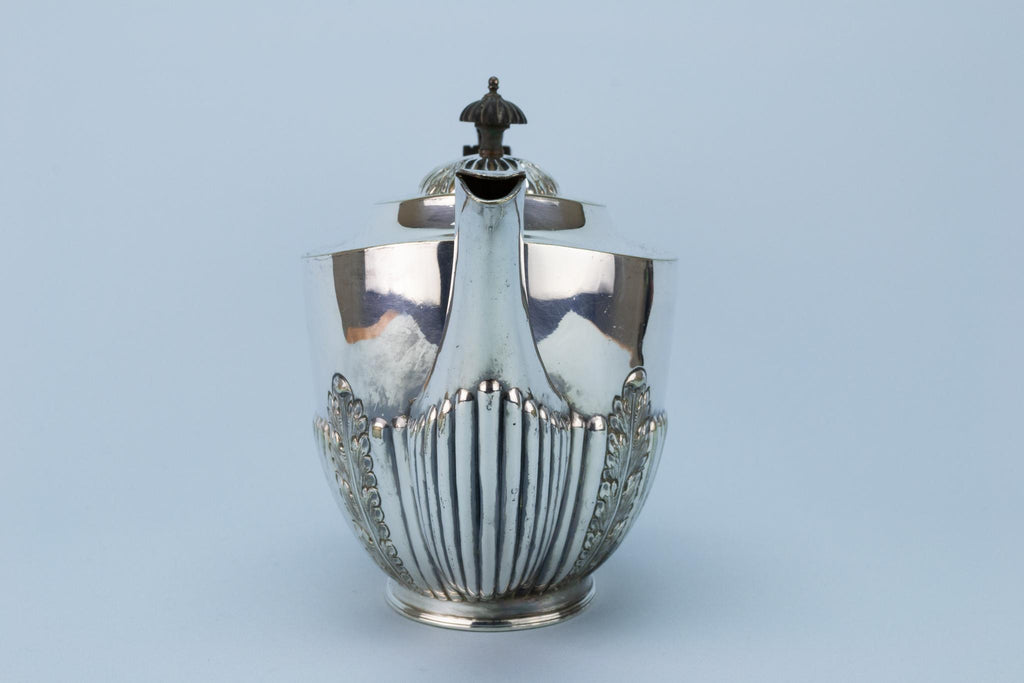 Silver Plated Victorian Teapot, English Circa 1900