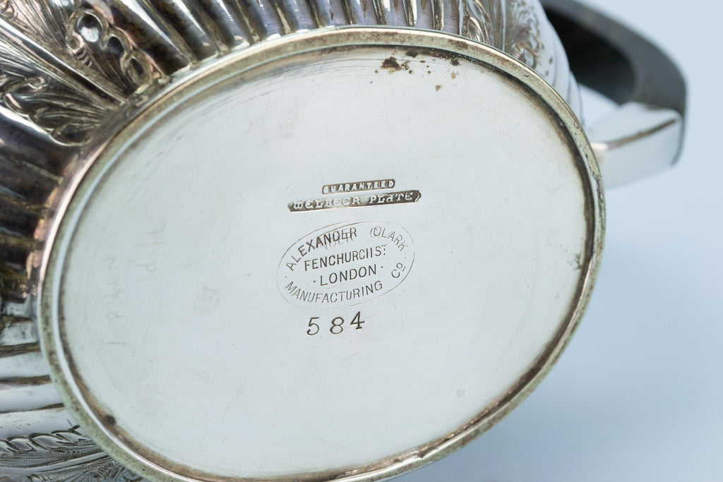 Silver Plated Victorian Teapot, English Circa 1900