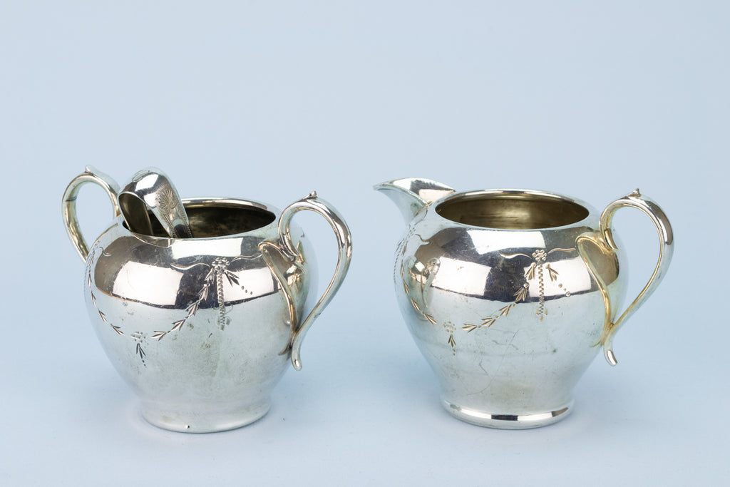 Tea & Coffee Set in Silver Plated Metal, English Circa 1910