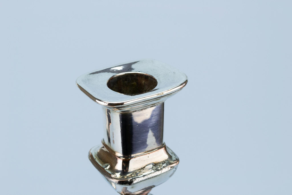 Tall Silver Plated Candlesticks Early 1800s