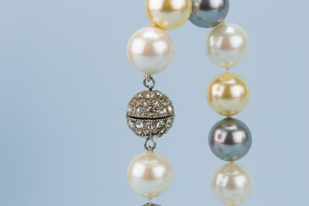 Large Grey Majorica Pearls Necklace