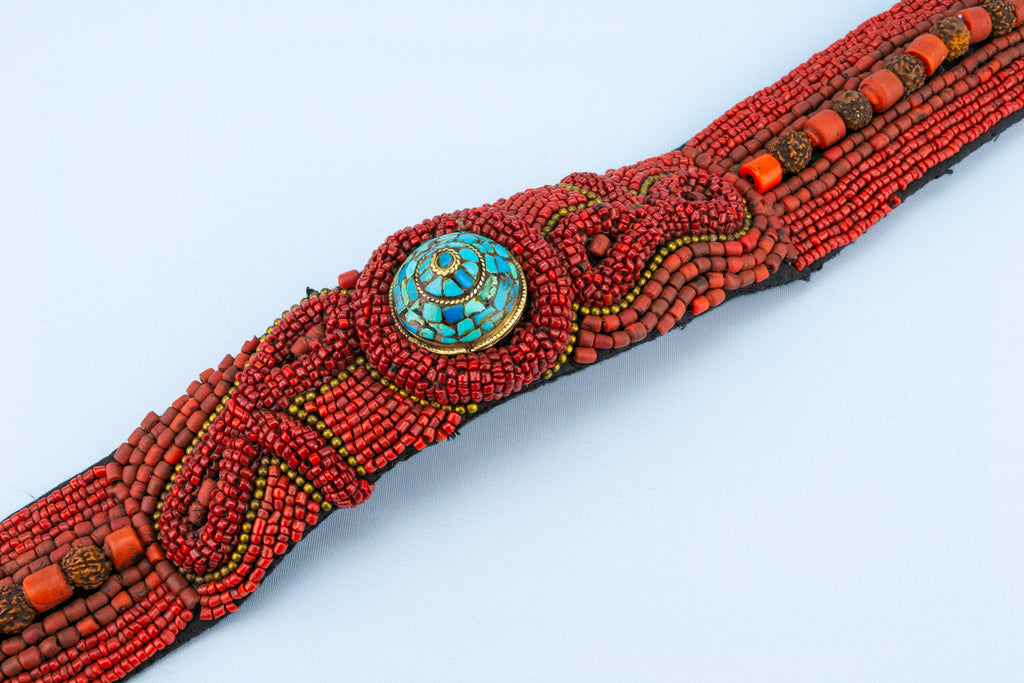 Tibetan Coral & Turquoise Belt 1920s