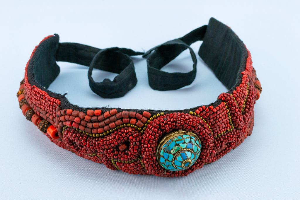 Tibetan Coral & Turquoise Belt 1920s