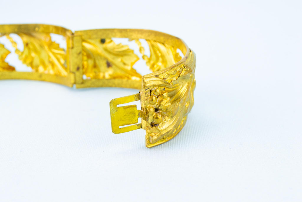Art Nouveau Gold Plated Bracelet, English 1890s