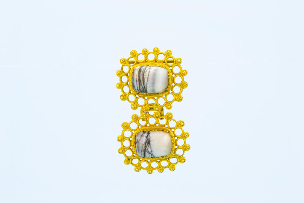 Gold Plated and Agate Buckle, English 1780s