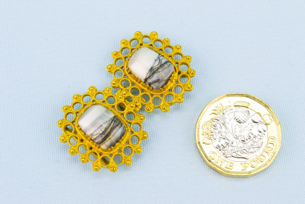 Gold Plated and Agate Buckle, English 1780s