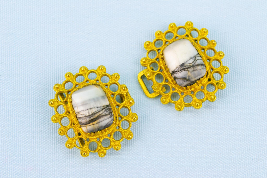 Gold Plated and Agate Buckle, English 1780s