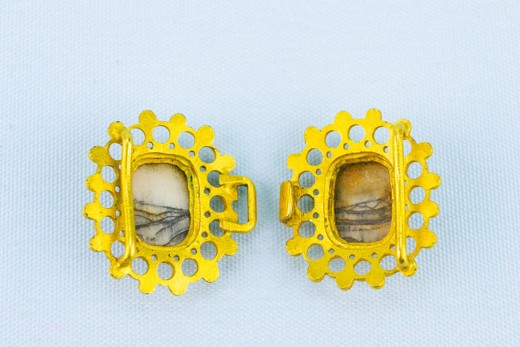 Gold Plated and Agate Buckle, English 1780s
