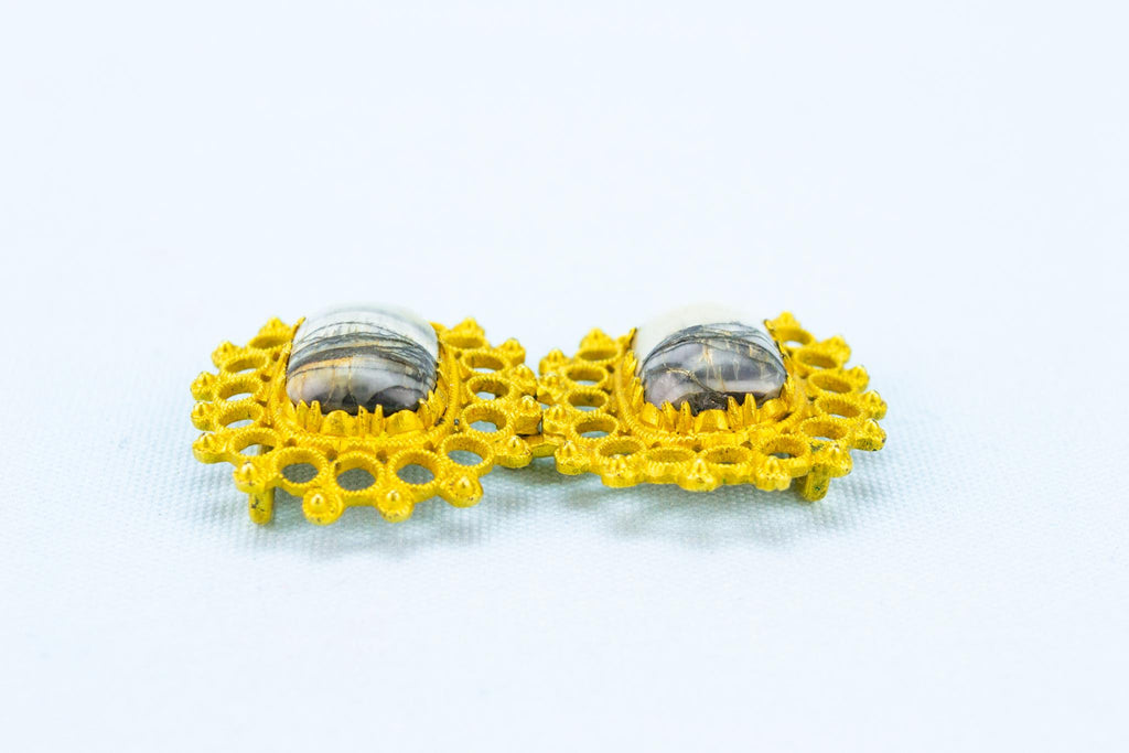 Gold Plated and Agate Buckle, English 1780s