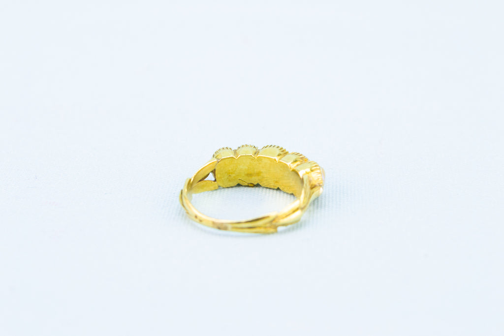 Gold & Scottish Pearls Ring, English 18th Century