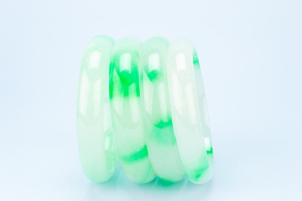 4 Apple Green Jade Bangles