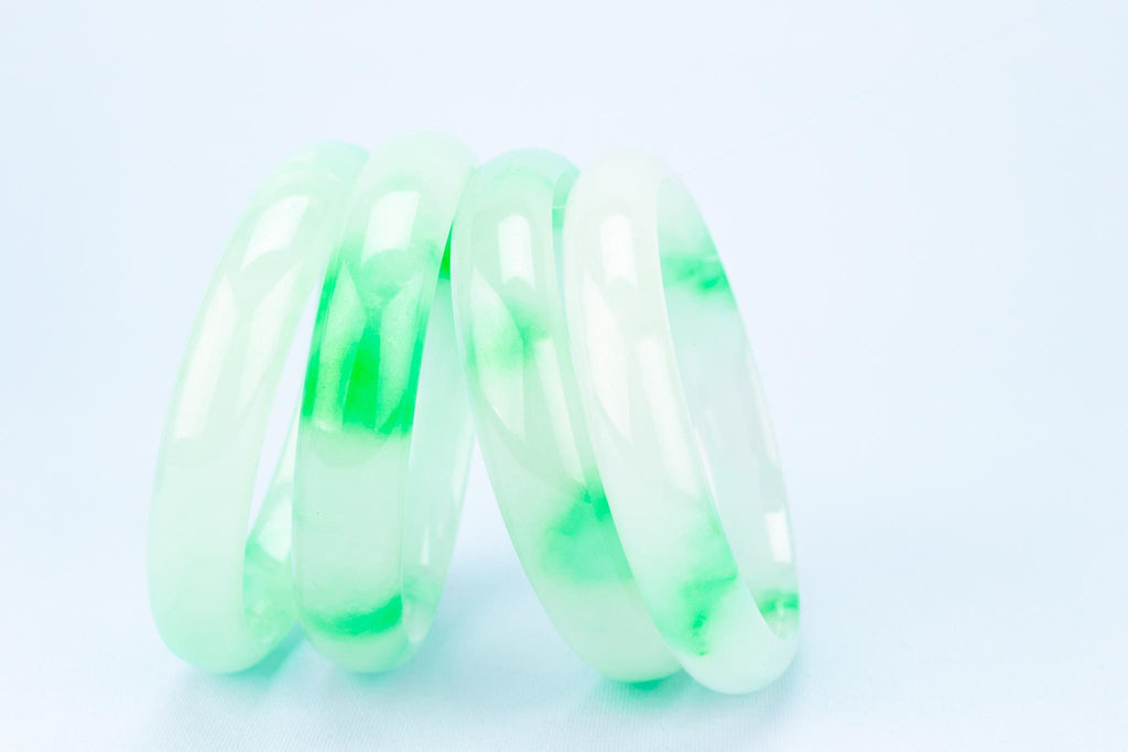 4 Apple Green Jade Bangles