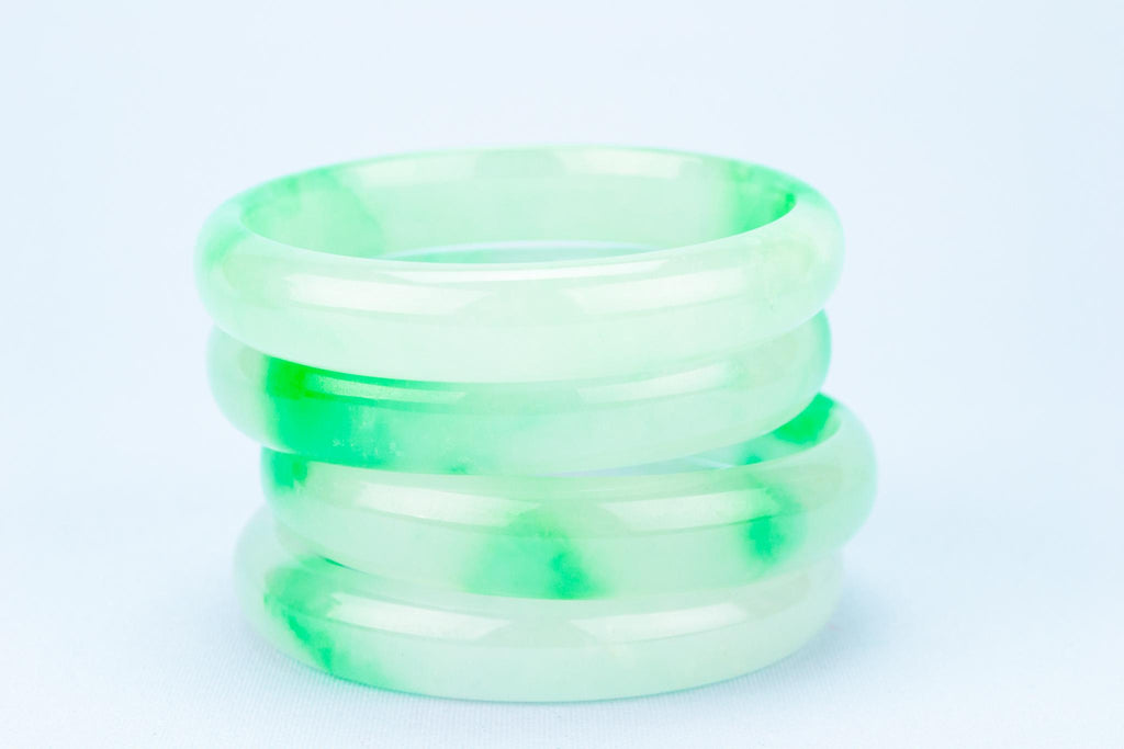 4 Apple Green Jade Bangles