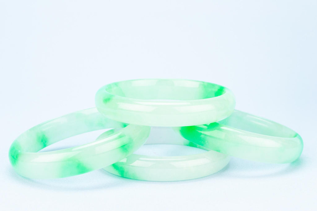 4 Apple Green Jade Bangles