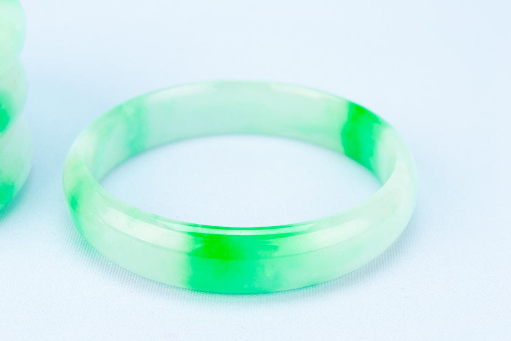 4 Apple Green Jade Bangles