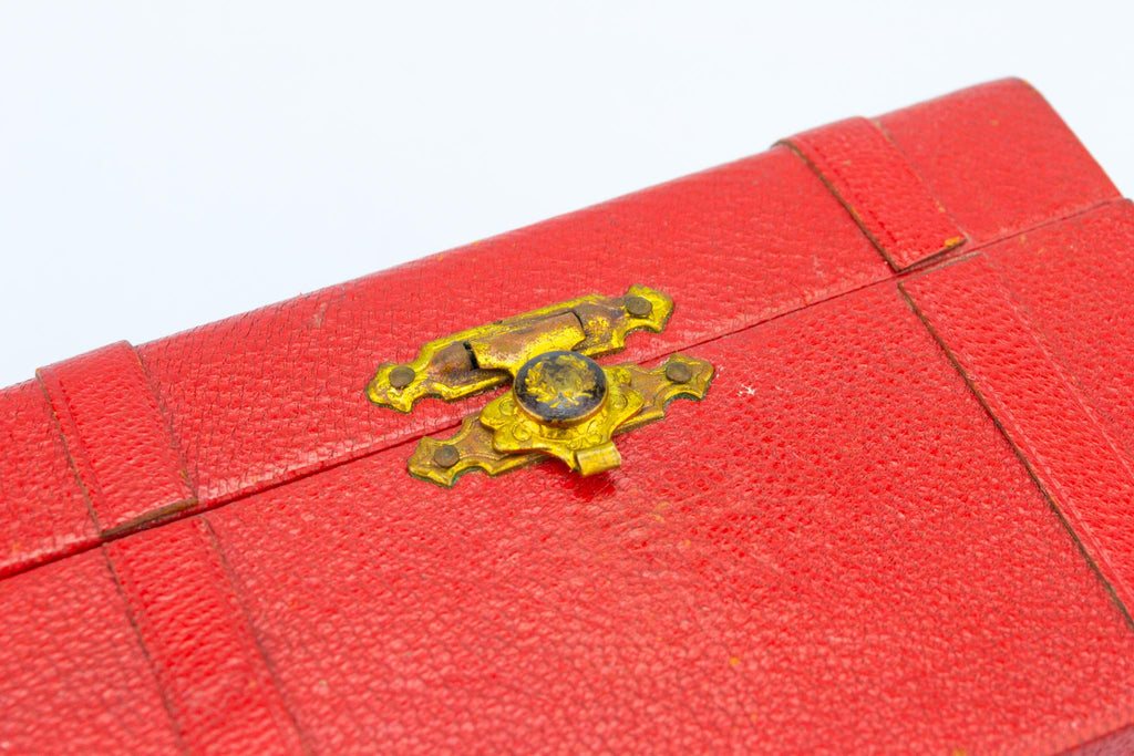 Red Leather Jewellery Box, French 1950s