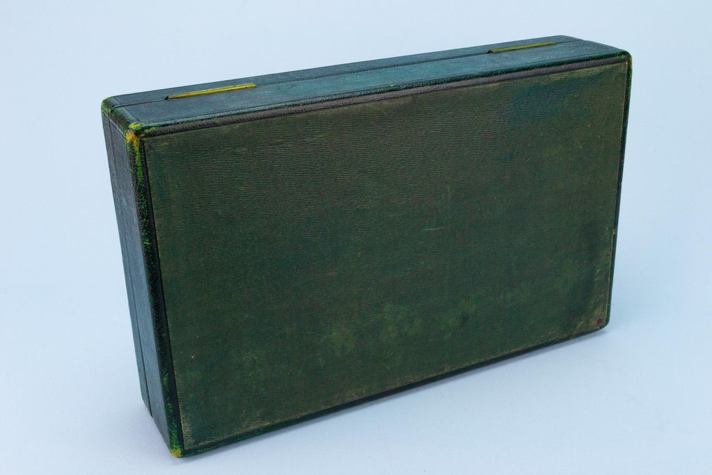 Asprey Jewellery Box in Green Leather, English circa 1930