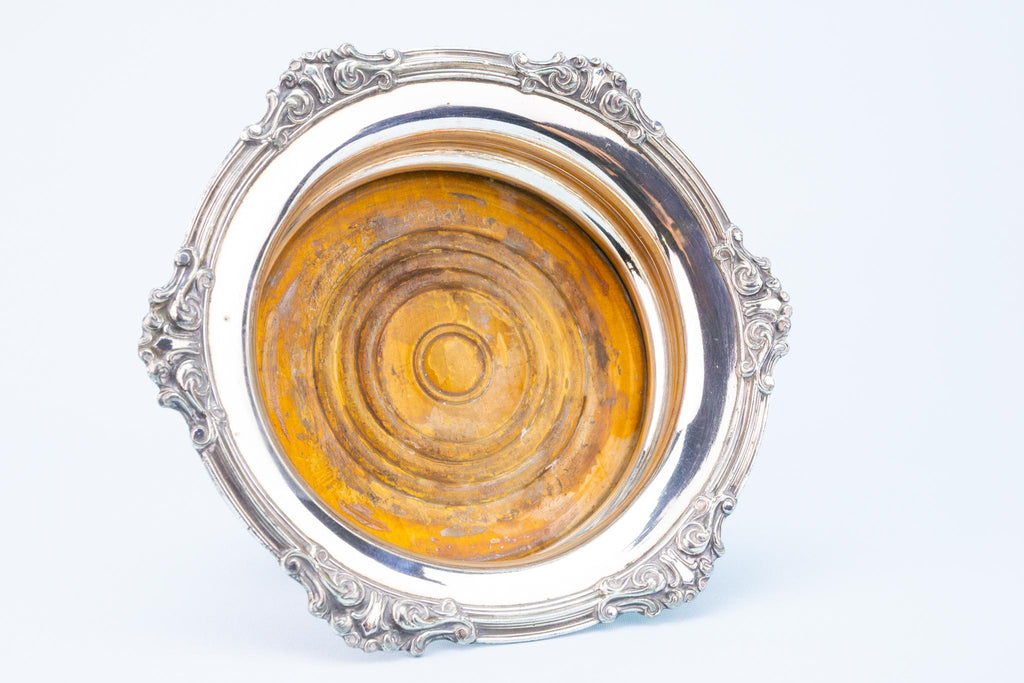 Silver Plated Wine Bottle Coaster, English Early 1900s