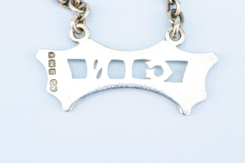 Gin Decanter Label in Silver, English 1903