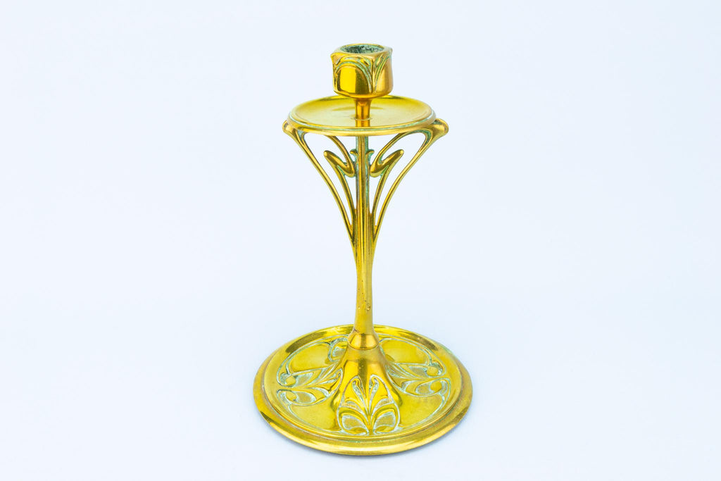 Art Nouveau Candlestick in Brass, English Circa 1900