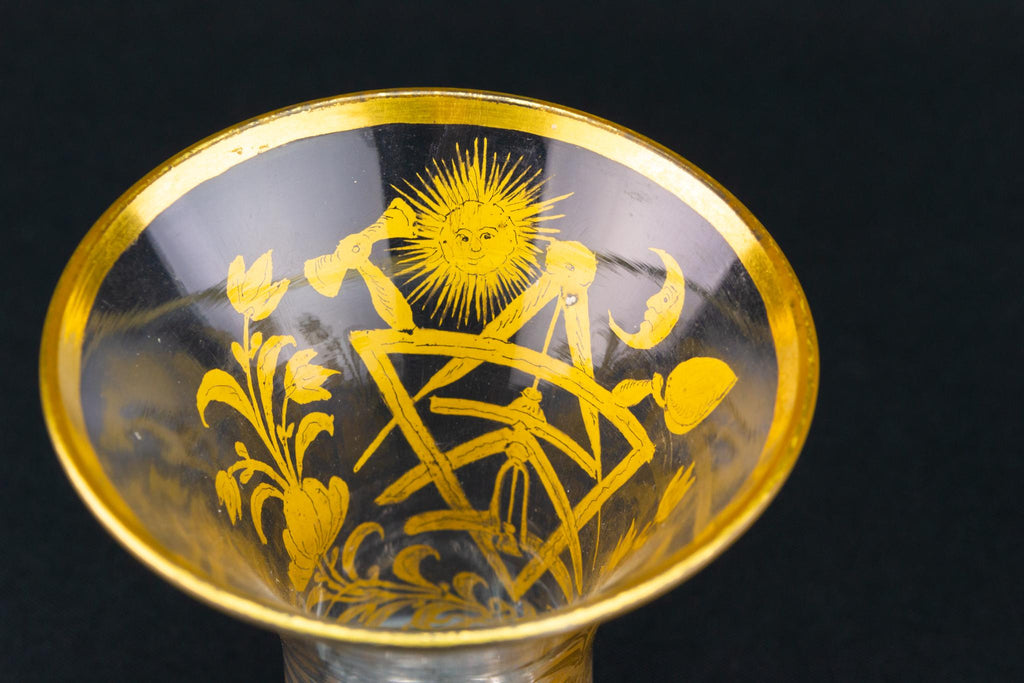 Masonic Gilded Firing Glass, English Circa 1780