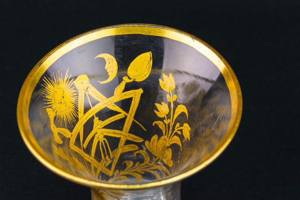 Masonic Gilded Firing Glass, English Circa 1780