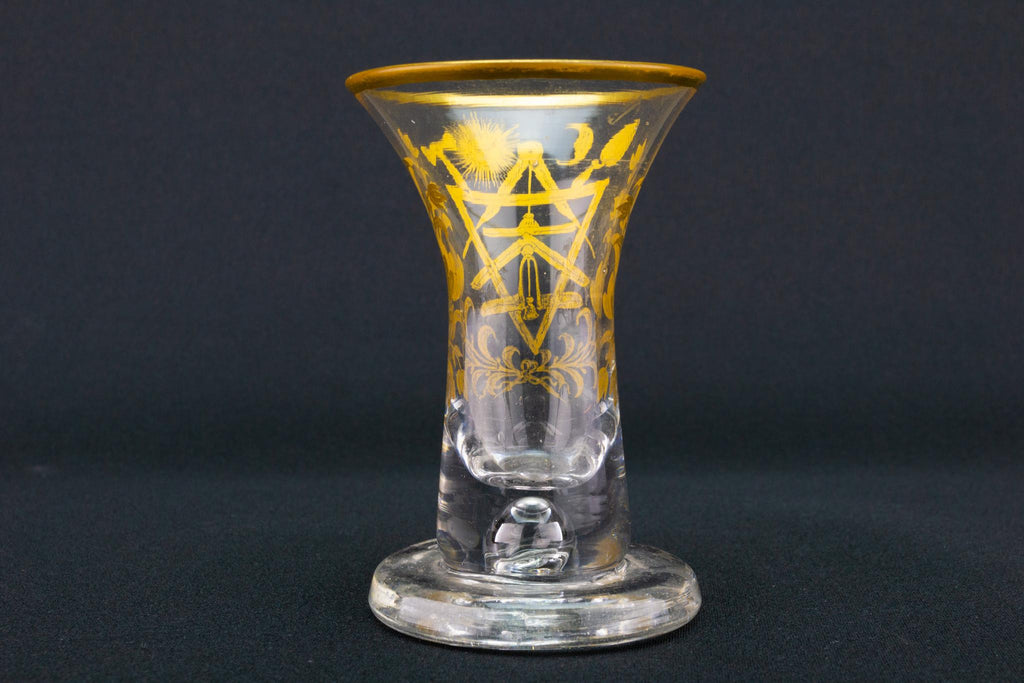 Masonic Gilded Firing Glass, English Circa 1780