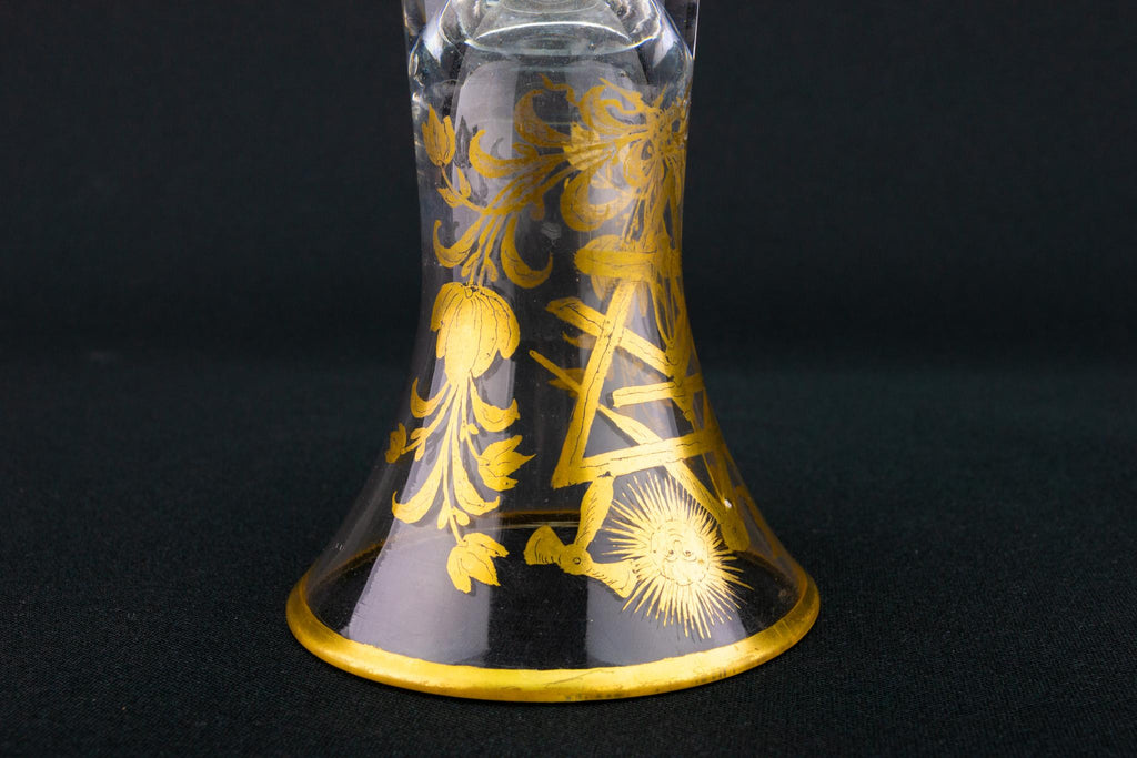 Masonic Gilded Firing Glass, English Circa 1780