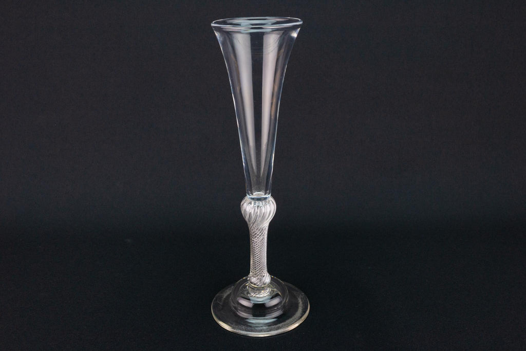 Air Twist Champagne Flute Glass, English Circa 1880