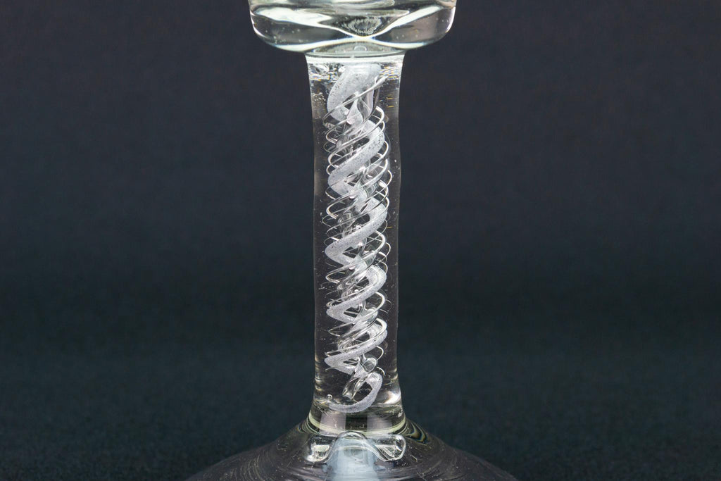 Double Air Twist Tall Glass, English Circa 1750