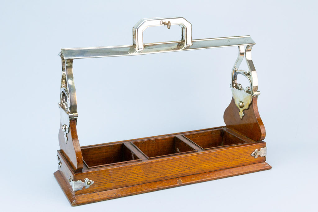 Tantalus for Three Square Decanters, English circa 1900