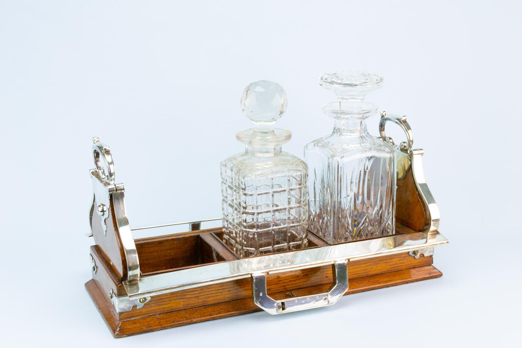 Tantalus for Three Square Decanters, English circa 1900