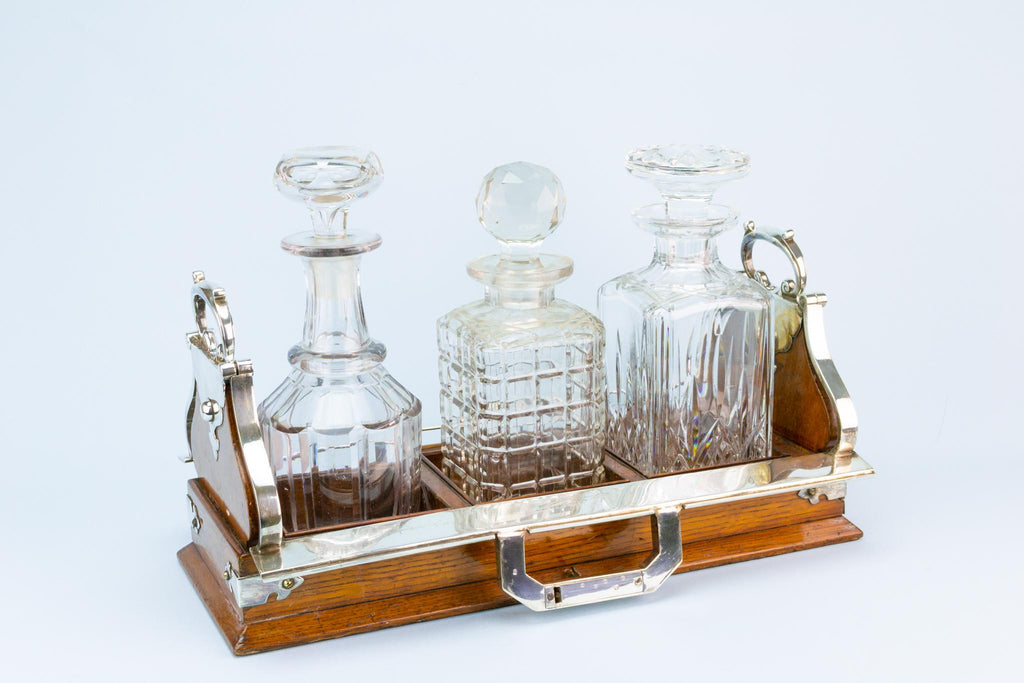 Tantalus for Three Square Decanters, English circa 1900