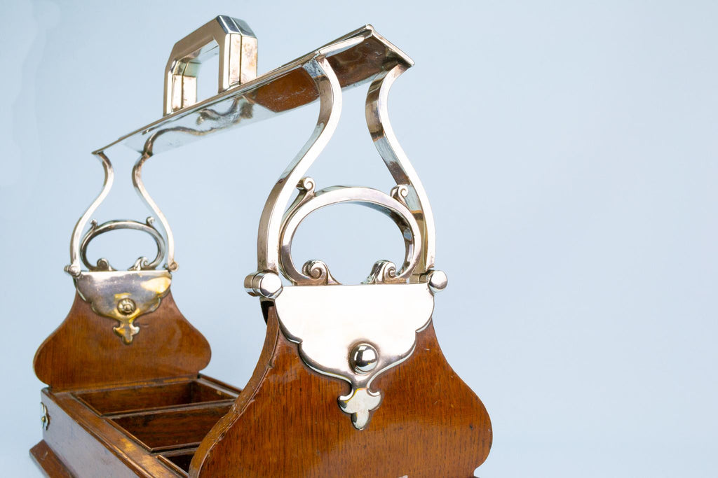 Tantalus for Three Square Decanters, English circa 1900