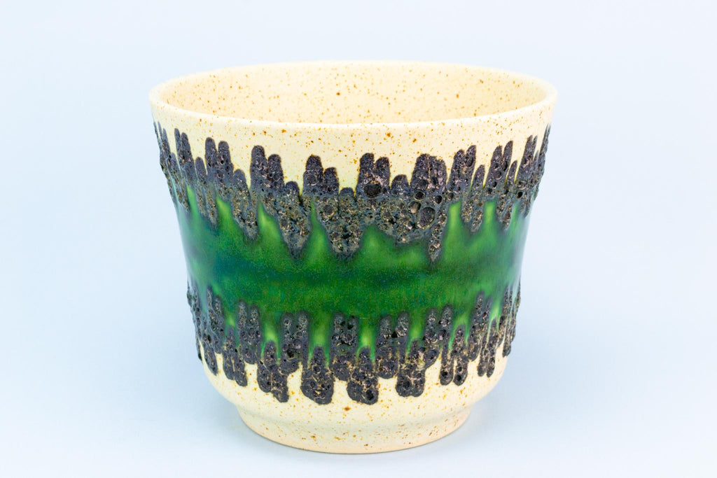 Fat Lava Green Planter, German 1970s