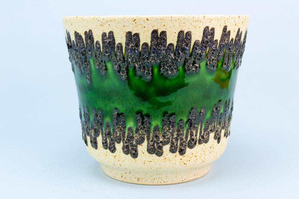 Fat Lava Green Planter, German 1970s