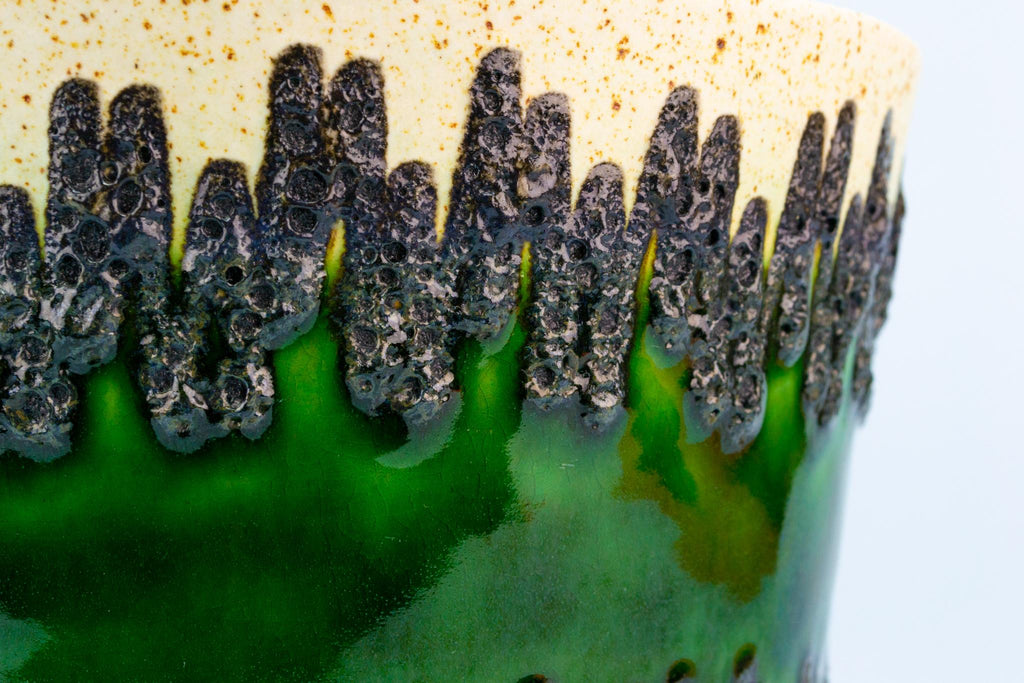 Fat Lava Green Planter, German 1970s
