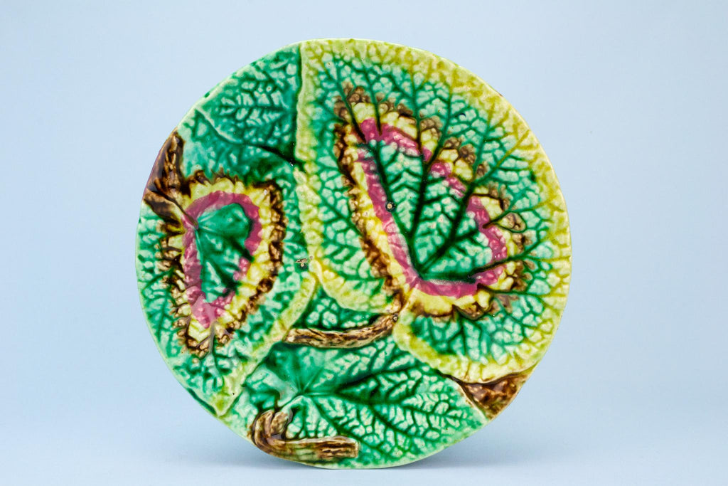 Green Majolica Plate, English 19th Century