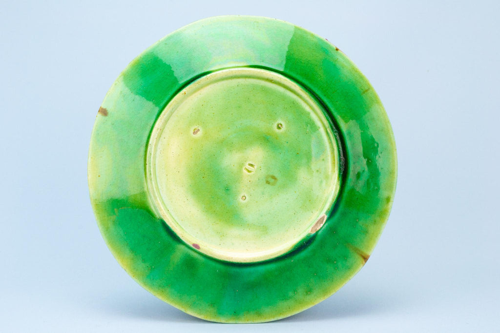 Green Majolica Plate, English 19th Century